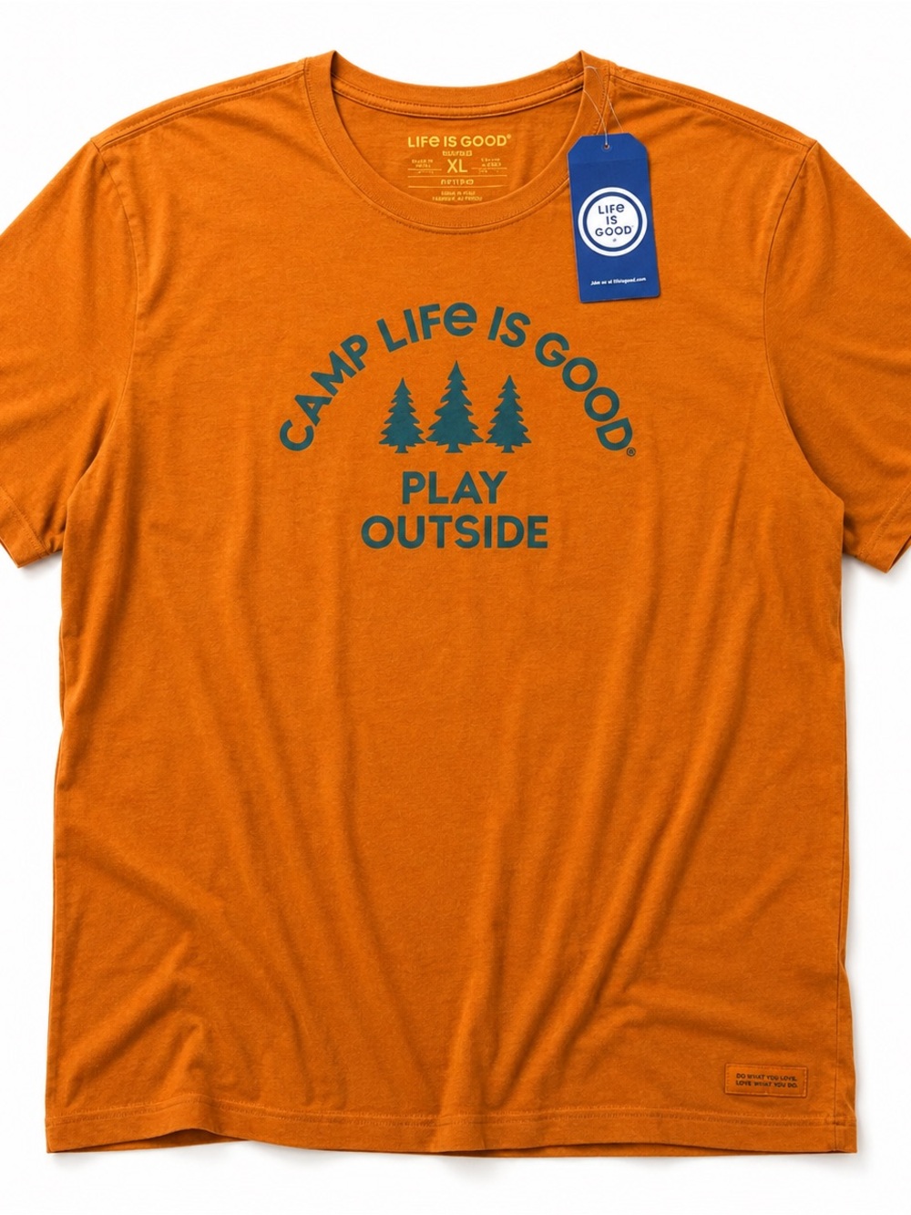 NWT Life Is Good Camp Life Is Good Play Outside Orange Tee XL